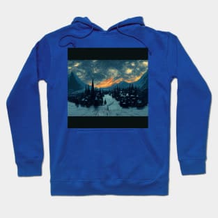 Starry Night Over Hogsmeade Village Hoodie